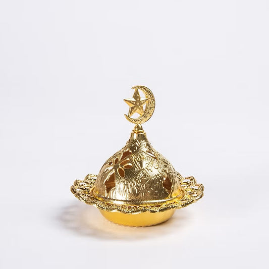 Golden Dome Incense Burner with Decorative Lid