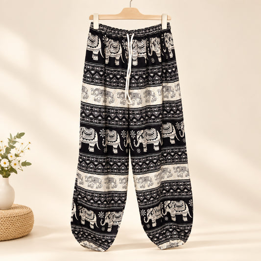 Plus Size Unisex Thai Elephant Harem Pants – Lightweight Bohemian Yoga & Lounge Pants