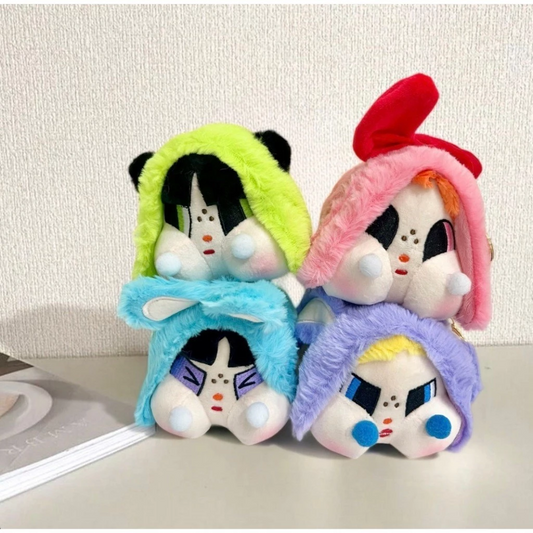 Crybaby Plushie Keychains - Cute Fluffy Cartoon Stuffed Doll Bag Charms & Key Rings