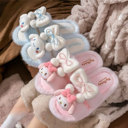 Kxh Official Store cinnamon roll slipper with soft, plush design resembling a cinnamon roll, cozy footwear for indoor wear