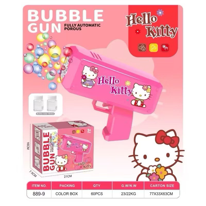 Hello Kitty bubble gun by Kxh Official Store, featuring a colorful Hello Kitty design and bubble-blowing nozzle.