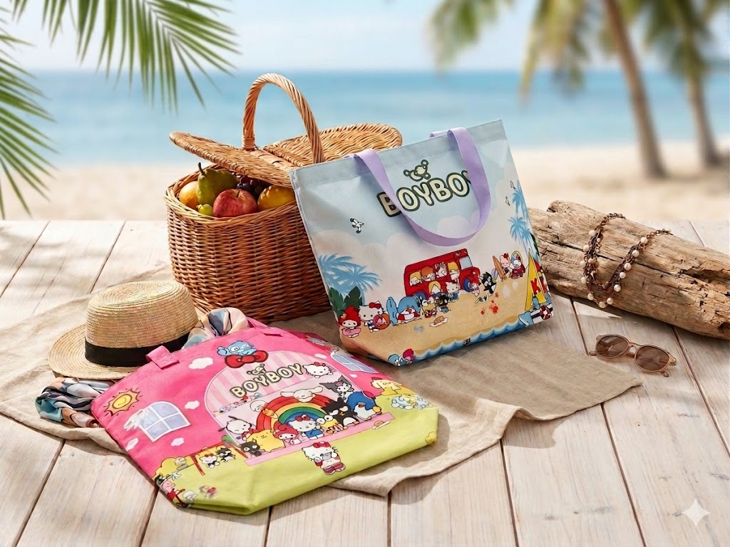 BoyBoy Character Totes feature zip-free