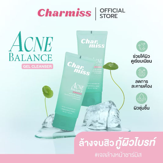 Charmiss Acne Balance Gentle Gel Cleanser for Oily and Acne-Prone Skin – Clears Pores & Controls Excess Oil
