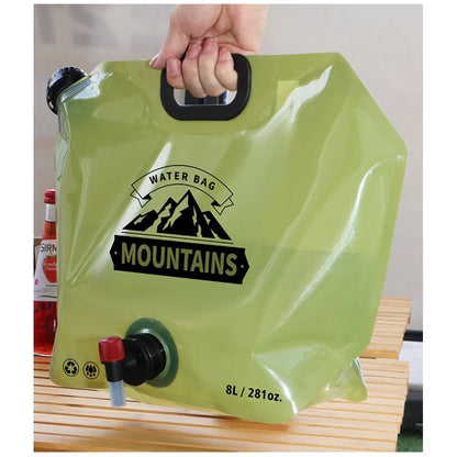 8L Collapsible Water Container Bag with Spigot, Portable Folding Water Storage Carrier for Camping, Hiking, Picnic, Outdoor Activity