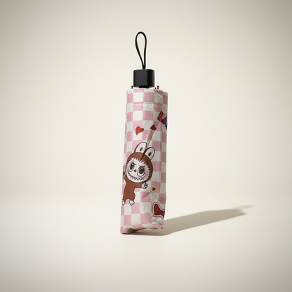 Cartoon Print Folding Umbrella - UV 50+ Compact Travel Sun & Rain Umbrella