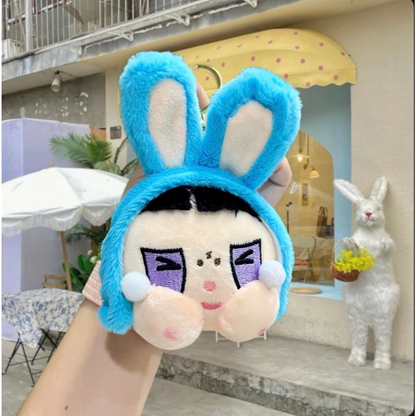Crybaby Plushie Keychains - Cute Fluffy Cartoon Stuffed Doll Bag Charms & Key Rings
