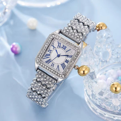 Women’s Silver Diamond-Style Statement Watch
