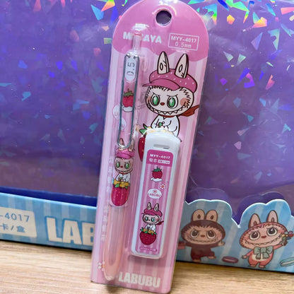 Cute Character 0.5mm Press Mechanical Pencil + HB Pencil Lead Set | Kawaii Gift & Office Stationery