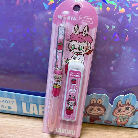 Cute Character 0.5mm Press Mechanical Pencil + HB Pencil Lead Set | Kawaii Gift & Office Stationery