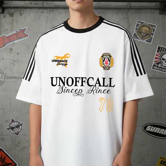 Streetwear Crest Graphic Short Sleeve Tee | Oversized Athletic Jersey Style Shirt