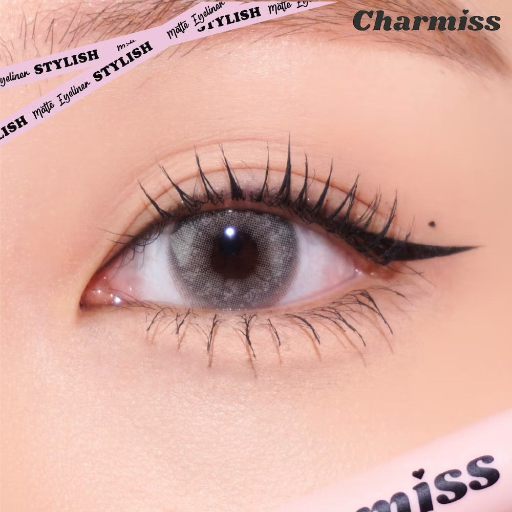 Charmiss Stylish Matte Eyeliner Pen - Waterproof, Smudge-Proof, Jet Black Felt Tip Eyeliner (0.5ml)