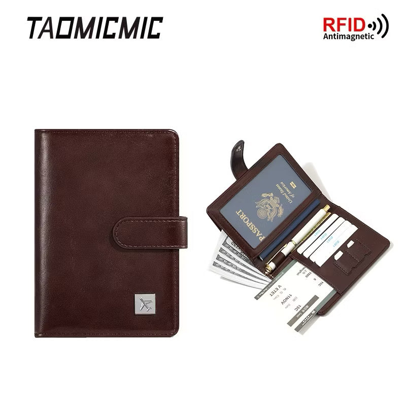 Multi-Functional Leather Passport Holder & Travel Organizer