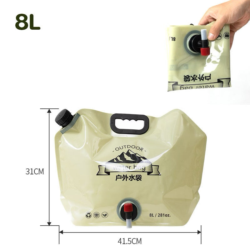 8L Collapsible Water Container Bag with Spigot, Portable Folding Water Storage Carrier for Camping, Hiking, Picnic, Outdoor Activity