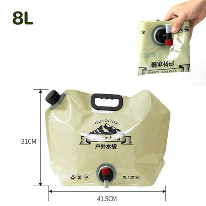 8L Collapsible Water Container Bag with Spigot, Portable Folding Water Storage Carrier for Camping, Hiking, Picnic, Outdoor Activity