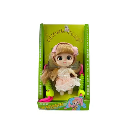 Cute Plush Doll Universal Phone Clip with Lanyard Strap – Kawaii Back-Clip Phone Holder & Crossbody Charm