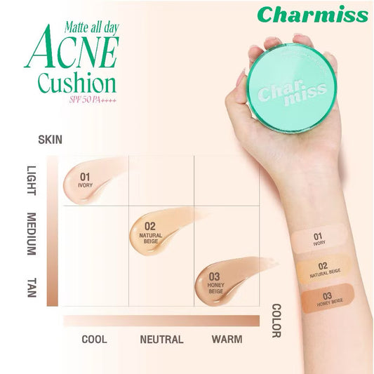 Charmiss Matte All Day Acne Cushion SPF 50 PA++++ | Long-Wear Coverage