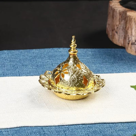 Golden Dome Incense Burner with Decorative Lid