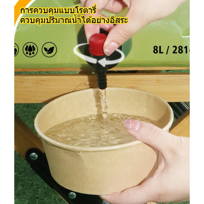 8L Collapsible Water Container Bag with Spigot, Portable Folding Water Storage Carrier for Camping, Hiking, Picnic, Outdoor Activity