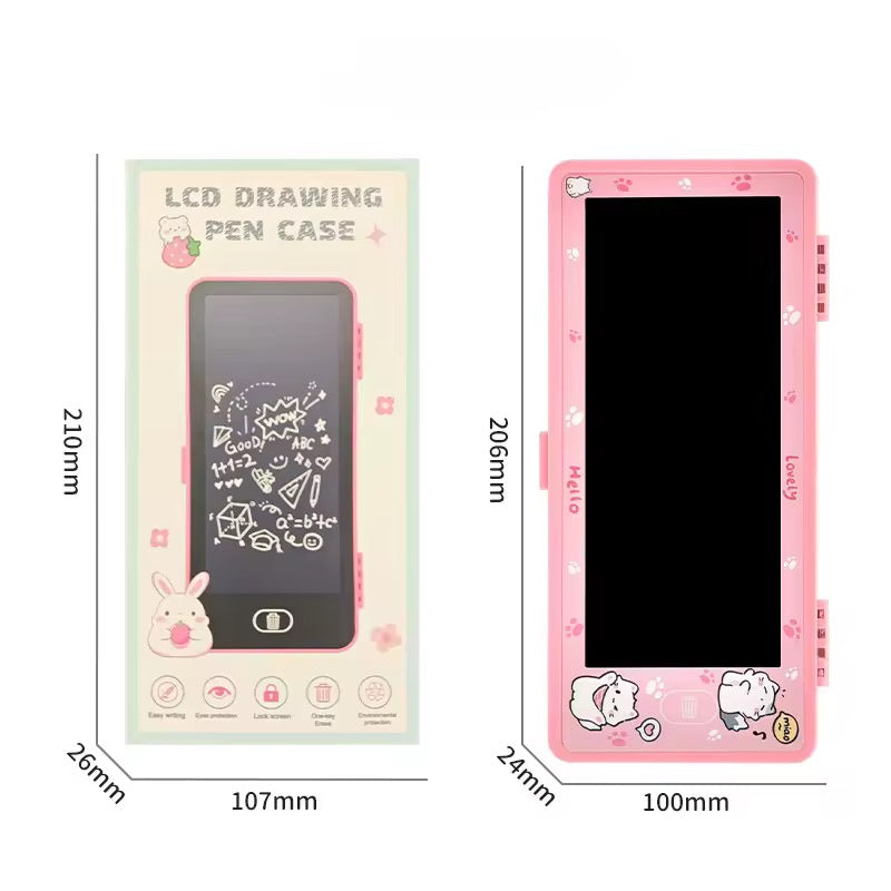 Multifunctional LCD Drawing Tablet Pencil Case with Built-In Writing Board