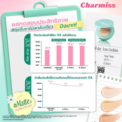Charmiss Matte All Day Acne Cushion SPF 50 PA++++ | Long-Wear Coverage
