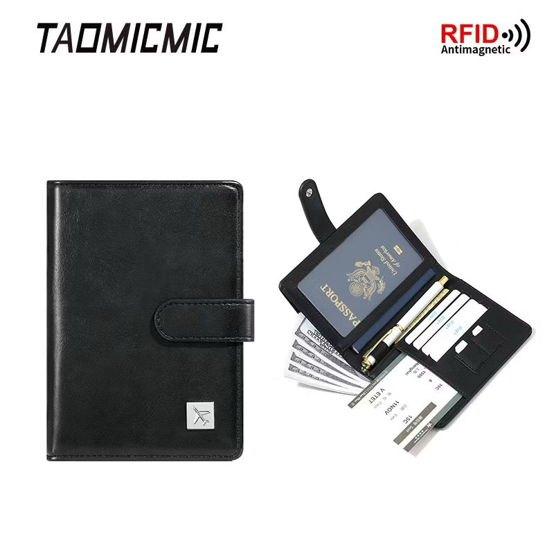 Multi-Functional Leather Passport Holder & Travel Organizer