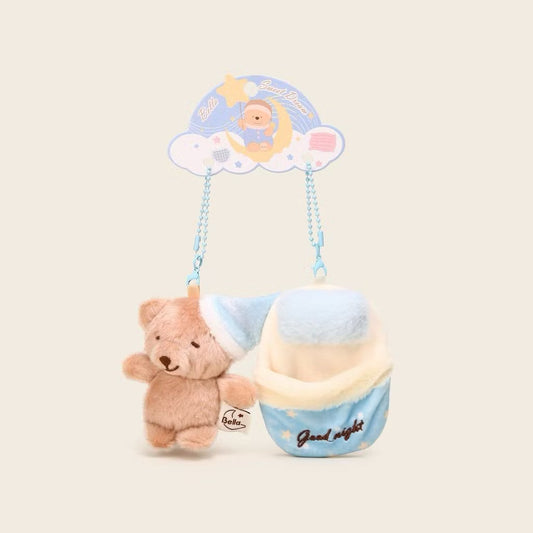 Bella Dream Bear Plush Toy Magnetic Keychain – Sweet Dreams Collection Hanging Stuffed Animal