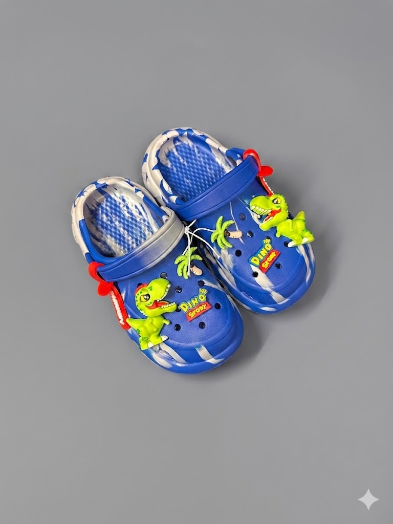 Kids Marble Clogs with Dinosaur Charms