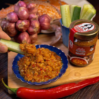 Je Lek Thai Crab Meat Chili Paste – Traditional Spicy Crab Dip Jars