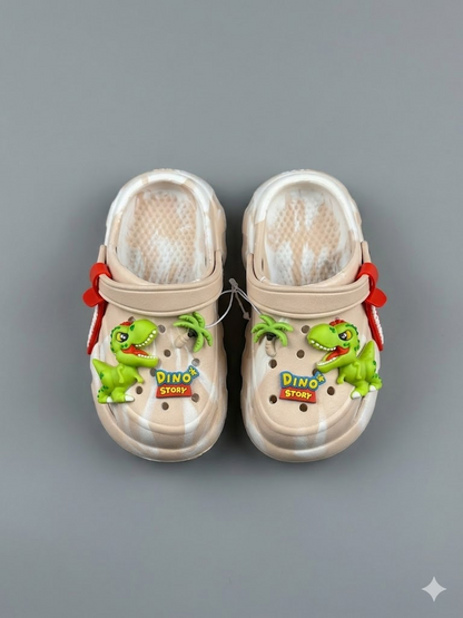 Kids Marble Clogs with Dinosaur Charms