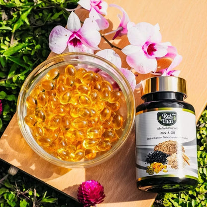 Rai Thai Mix 3 Oil Capsules Dietary Supplement - 60 Softgels | Multi-Seed Oil Extract Blend