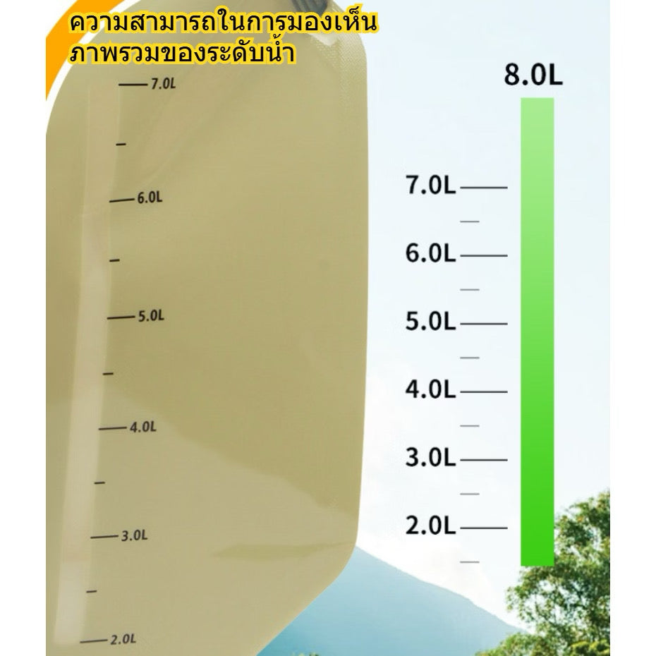 8L Collapsible Water Container Bag with Spigot, Portable Folding Water Storage Carrier for Camping, Hiking, Picnic, Outdoor Activity
