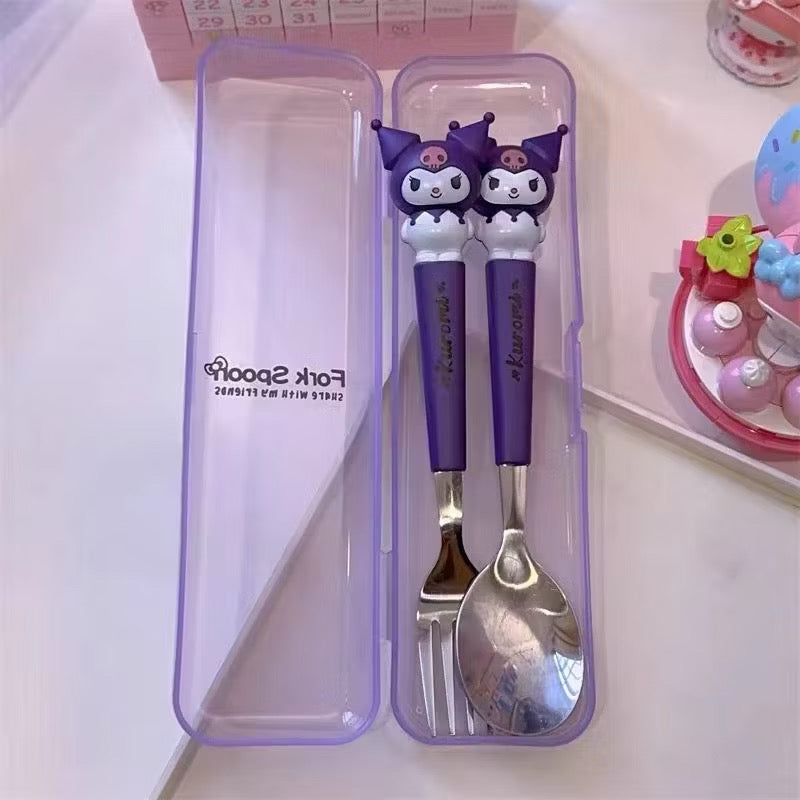 Sanrio Portable Spoon & Fork Set