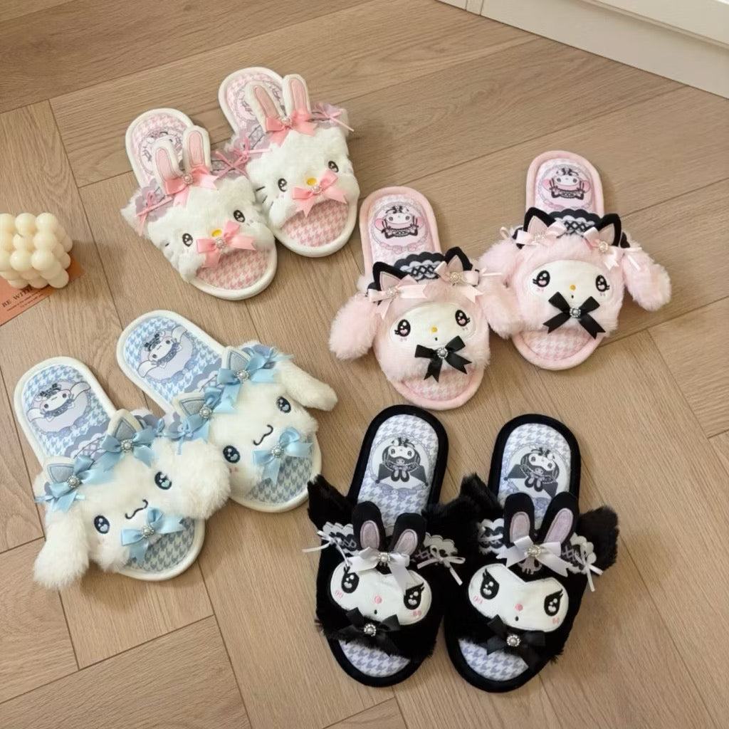 Ultra-plush character slippers