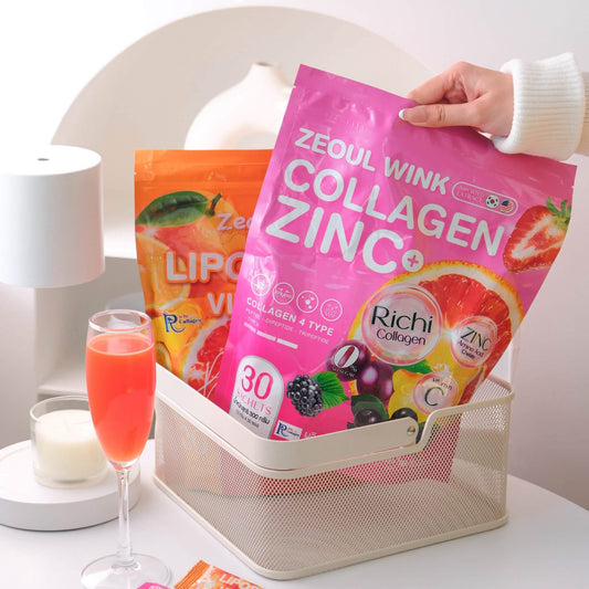 Zeoul Wink Collagen Zinc Plus & Liposomal Vitamin C Bundle – 30 Sachets Skin Glow & Immunity Drink Set