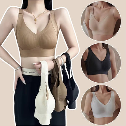 Seamless ribbed bralette by Kxh Official Store featuring a soft, stretchy fabric and comfortable fit.