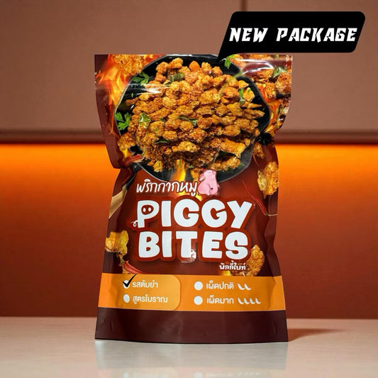 PIGGY BITES Crispy & Fluffy Pork Rinds Tom Yum Paste