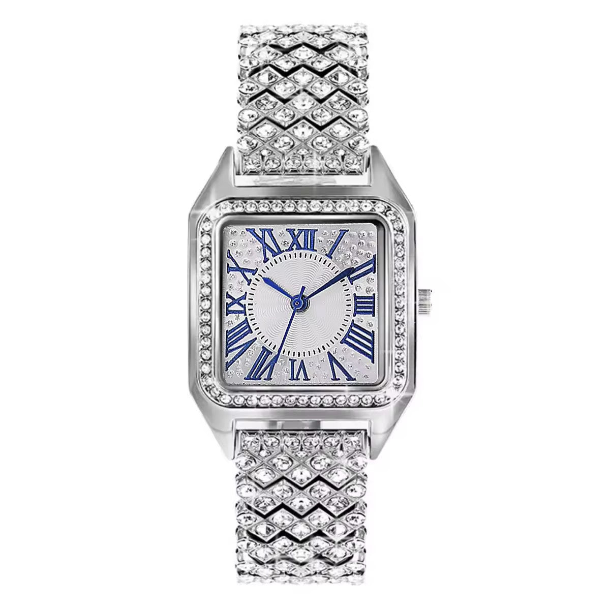Women’s Silver Diamond-Style Statement Watch
