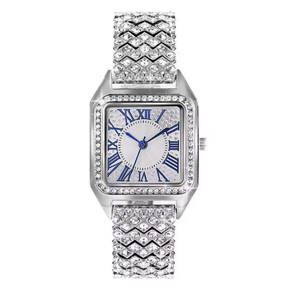 Women’s Silver Diamond-Style Statement Watch