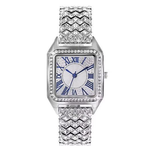 Women’s Silver Diamond-Style Statement Watch