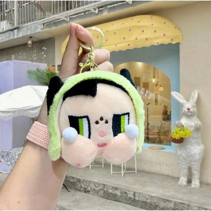 Crybaby Plushie Keychains - Cute Fluffy Cartoon Stuffed Doll Bag Charms & Key Rings