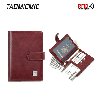 Multi-Functional Leather Passport Holder & Travel Organizer