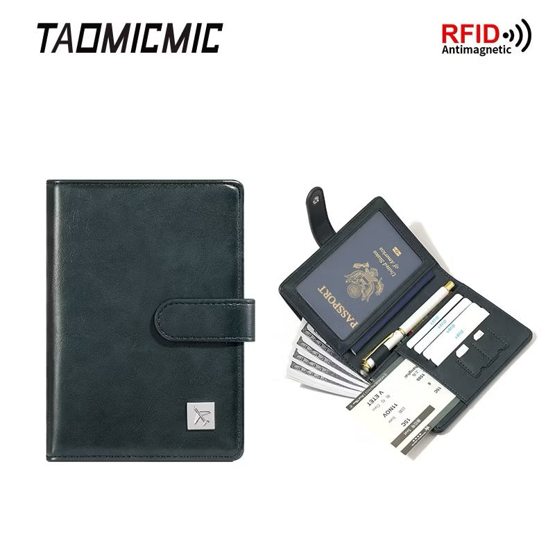 Multi-Functional Leather Passport Holder & Travel Organizer