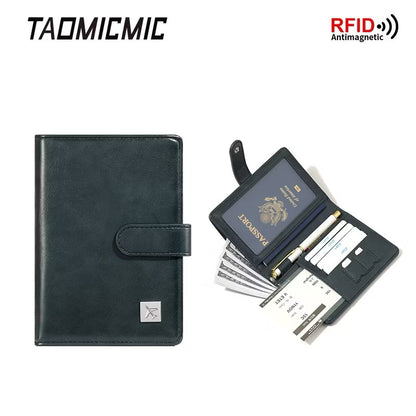Multi-Functional Leather Passport Holder & Travel Organizer