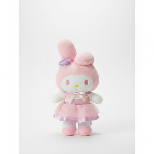 Pastel Pink My Melody Plushie – Lavender Trim Lace Dress Edition