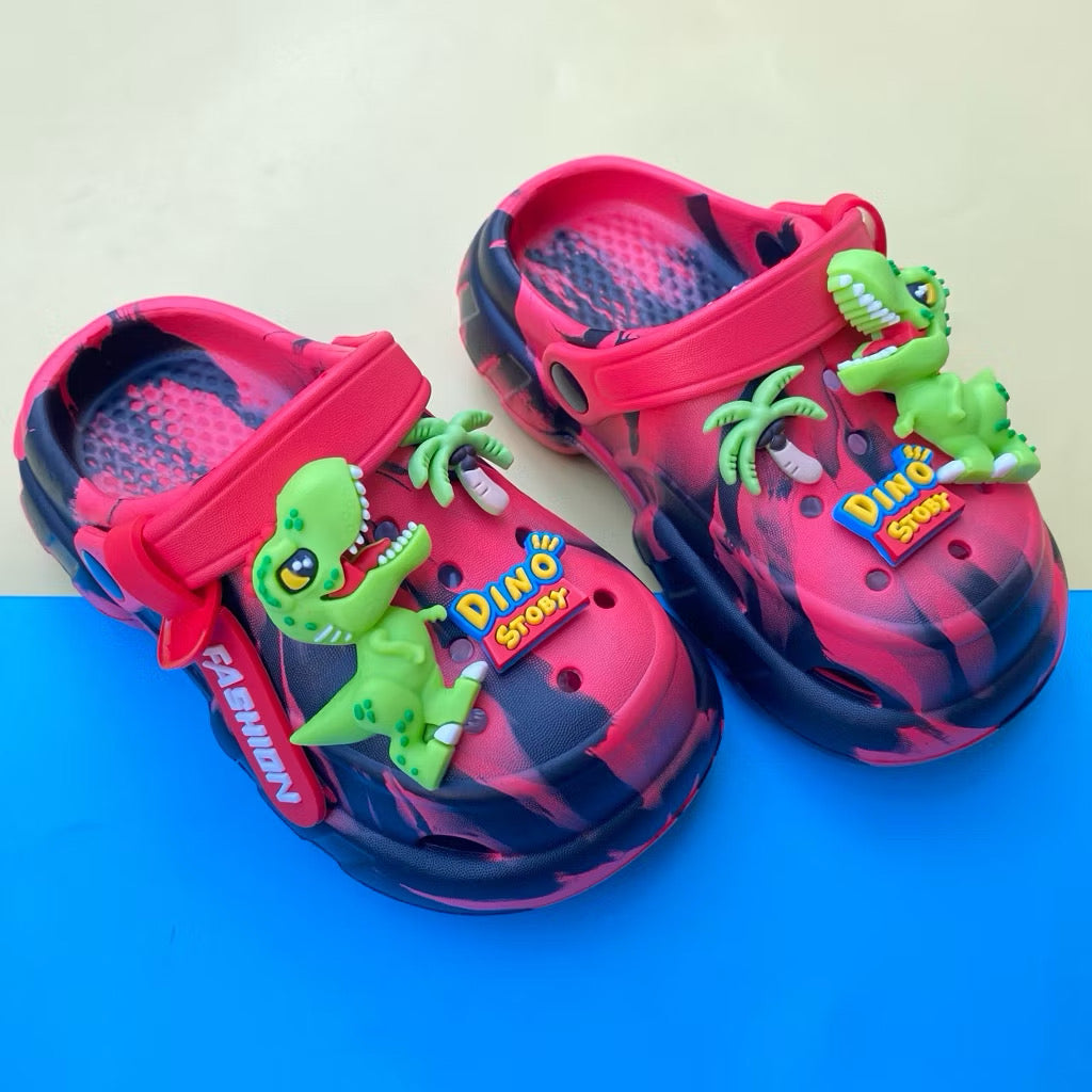 Kids Marble Clogs with Dinosaur Charms