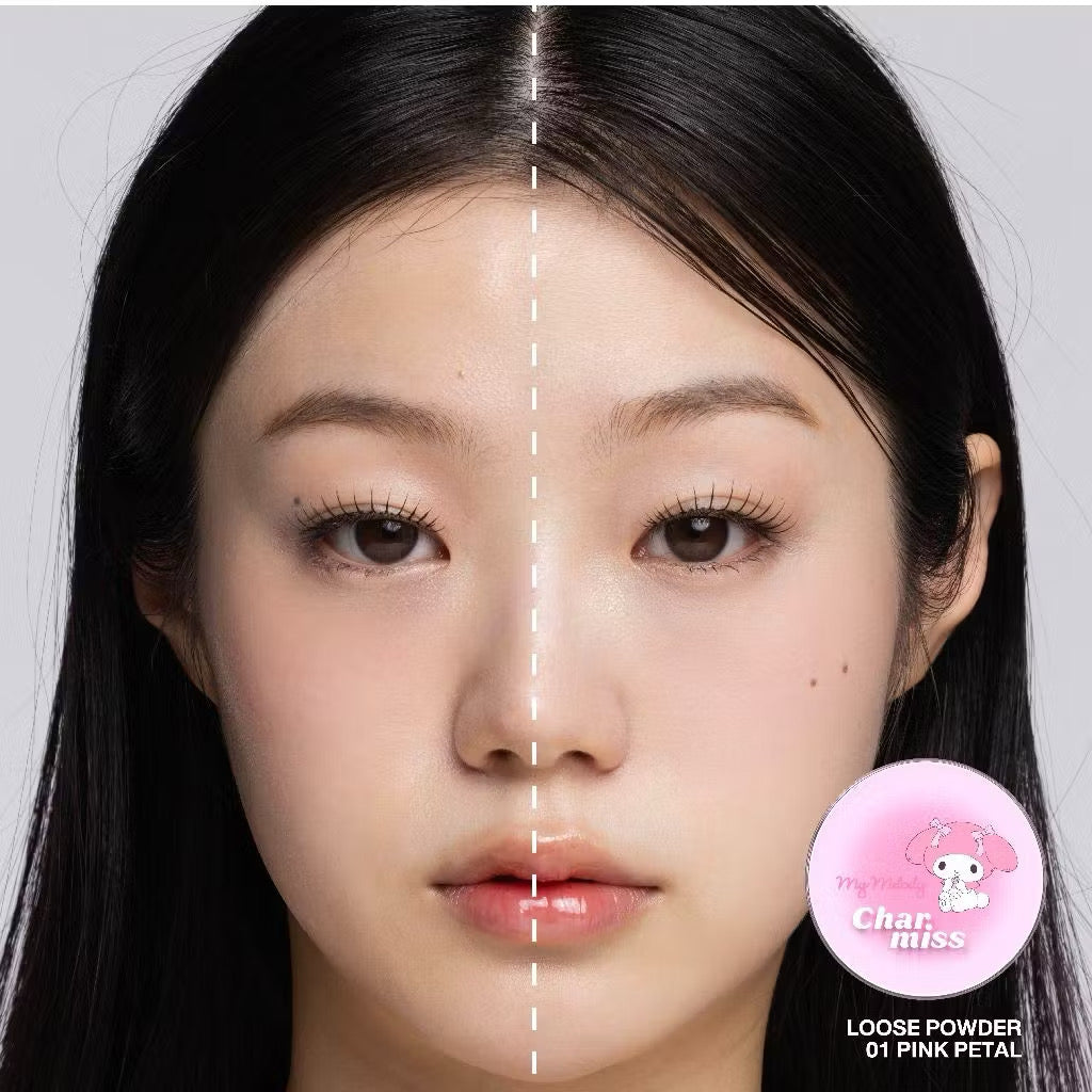 Charmiss x Sanrio Blooming Heart Series Loose Powder – My Melody & Kuromi Oil Control Translucent Powder