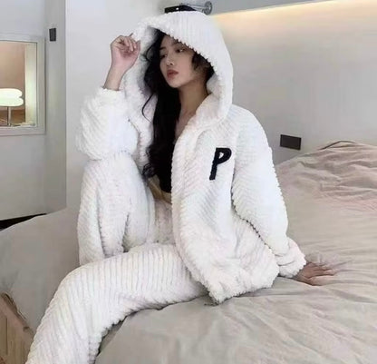 Kxh Official Store Cloud Nine hooded two-piece set with matching hoodie and jogger pants, soft fabric in a stylish design.
