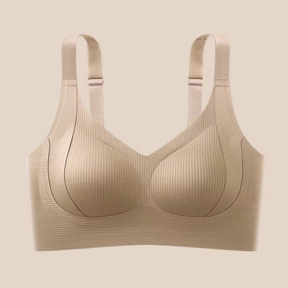 Seamless ribbed bralette from Kxh Official Store, showing soft fabric, ribbed texture, and comfortable fit on a model.