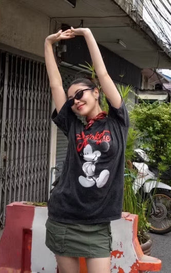 Classic Mickey Mouse Cartoon Vintage Oversized T-shirt