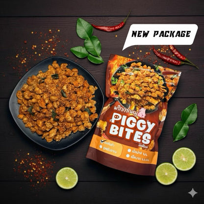 PIGGY BITES Crispy & Fluffy Pork Rinds Tom Yum Paste